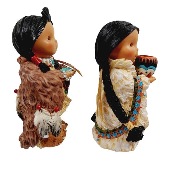 Vtg Friends Of The Feather Figurines Enesco Lot Bearing Gifts Wampum Pum 1996 - Picture 4 of 11